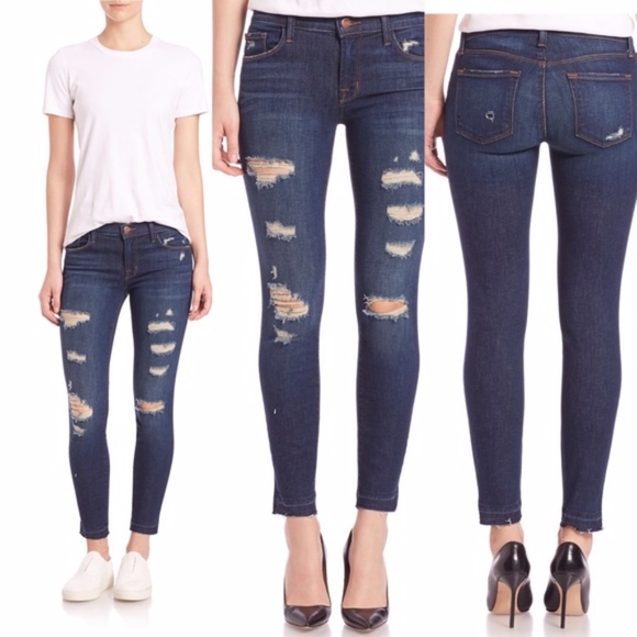 J Brand Denim - J brand Cropped Low Rise Demented Trouble Jeans 27